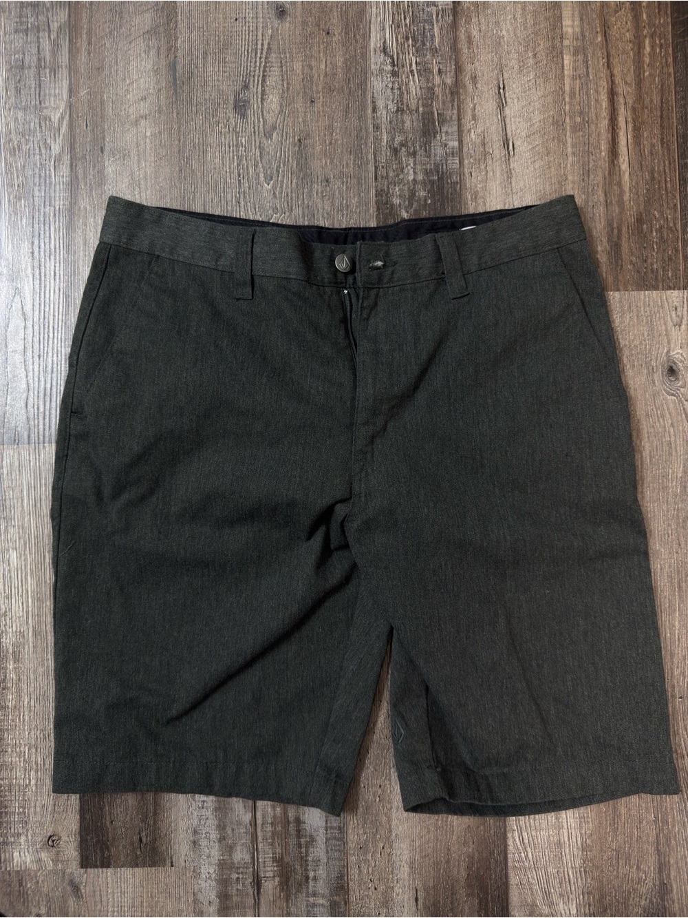 Volcom Men's Charcoal Flat-Front Shorts